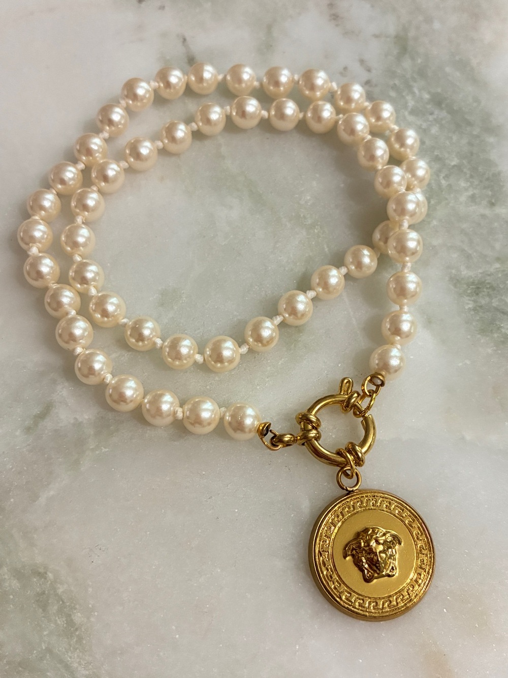 Versace Medusa Button Choker Necklace / Bracelet Upcycled